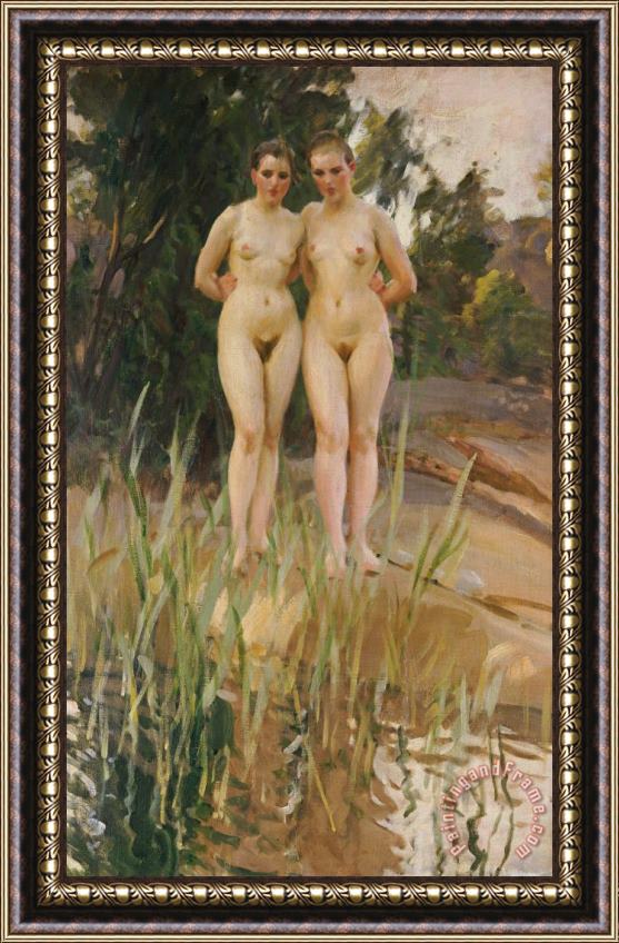 Anders Leonard Zorn Two Friends Framed Painting
