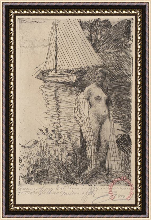 Anders Zorn My Model And My Boat Framed Painting