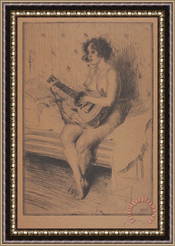 Anders Zorn The Guitar Player Framed Painting