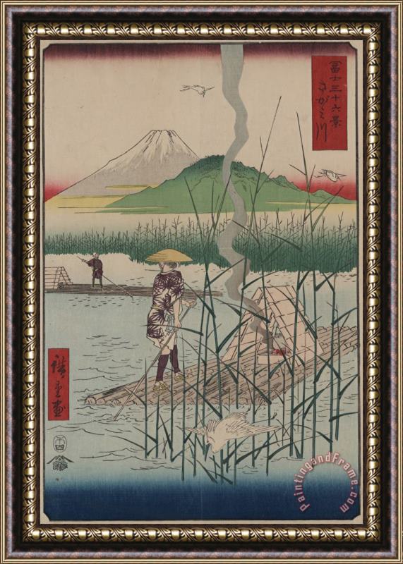 Ando Hiroshige Sagami River Framed Painting