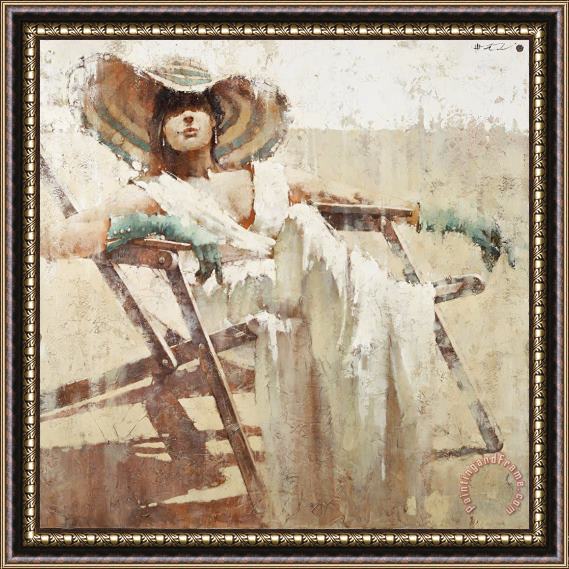 Andre Kohn Rhapsody on The Theme of Turquoise Framed Painting