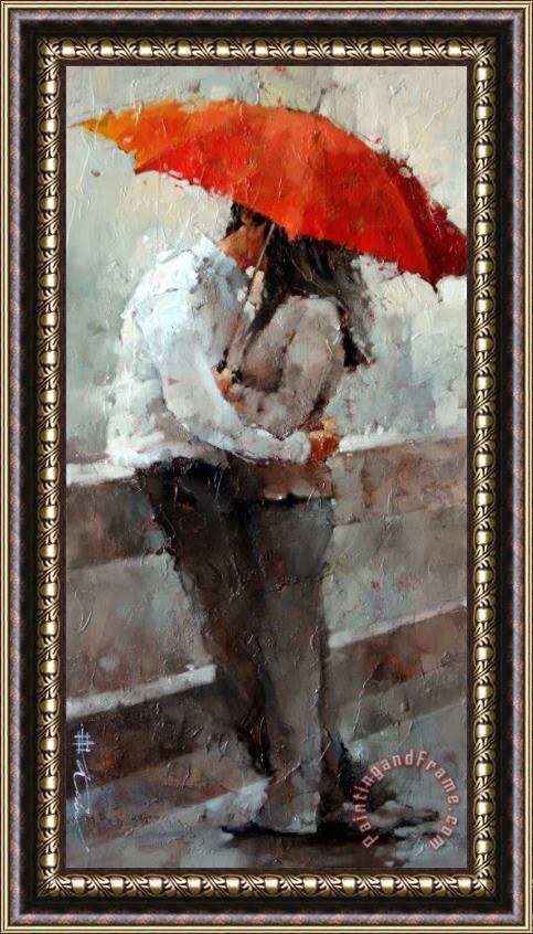 Andre Kohn The Kiss Series #17 Framed Painting