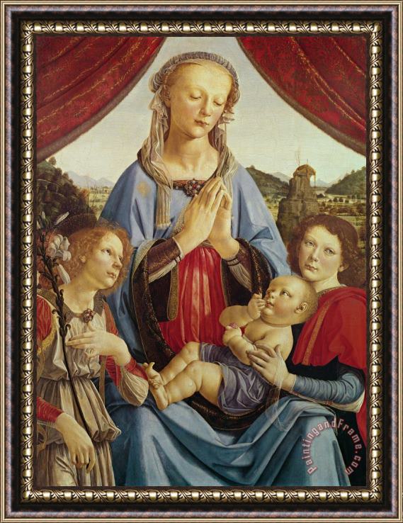 Andrea del Verrocchio The Virgin and Child with Two Angels Framed Painting