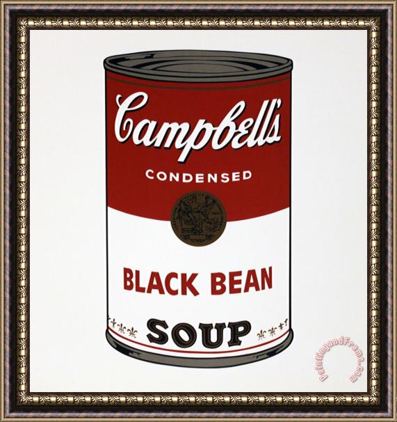 Andy Warhol Black Bean Soup Framed Print