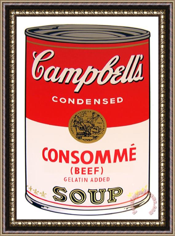 Andy Warhol Campbell S Soup Consomme Beef Framed Painting