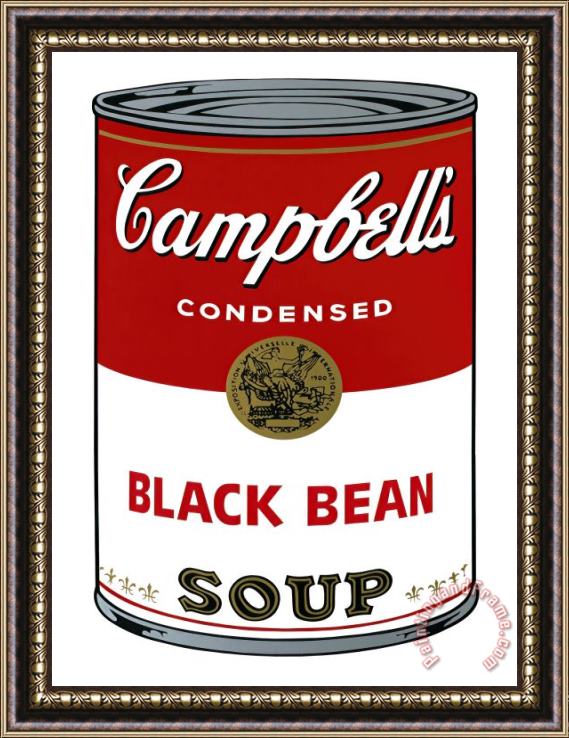 Andy Warhol Campbell S Soup I Black Bean C 1968 Framed Painting
