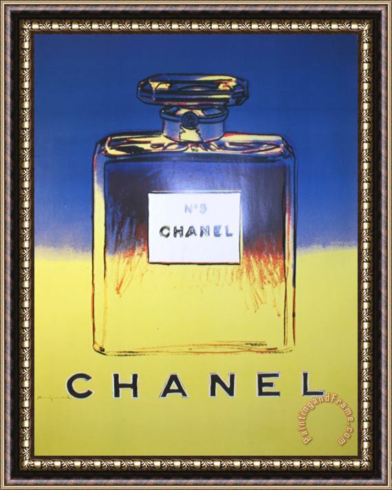 Andy Warhol Chanel Yellow And Blue Framed Painting