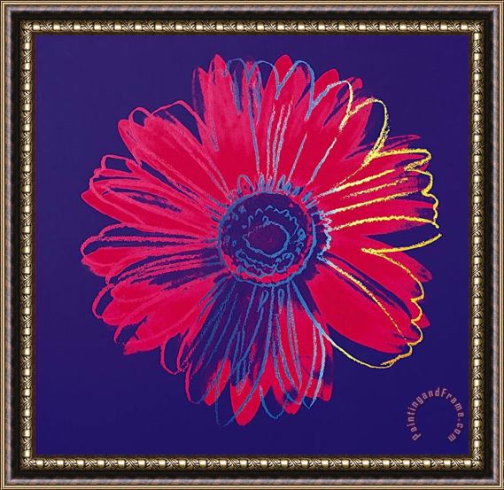 Andy Warhol Daisy C 1982 Blue And Red Framed Print