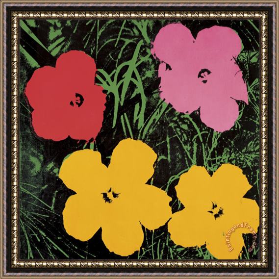 Andy Warhol Flowers C 1964 1 Red 1 Pink 2 Yellow Framed Print