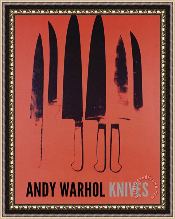 Andy Warhol Knives C 1981 82 Red Framed Painting
