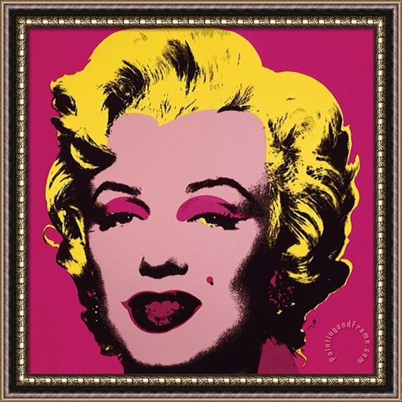 Andy Warhol Marilyn C 1967 Hot Pink Framed Painting