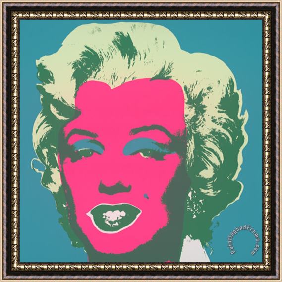 Andy Warhol Marilyn Kopf Pink Hellgruen Dunkelgr Framed Painting