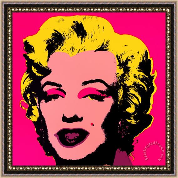 Andy Warhol Marilyn Monroe 1967 Hot Pink Framed Painting