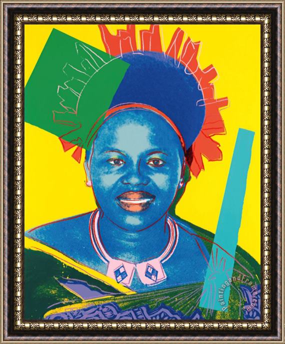 Andy Warhol Queen Ntombi Twala of Swaziland From Reigning Queens Framed Print