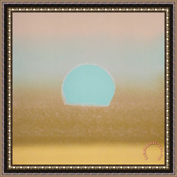Andy Warhol Sunset C 1972 40 40 Gold Blue Framed Painting