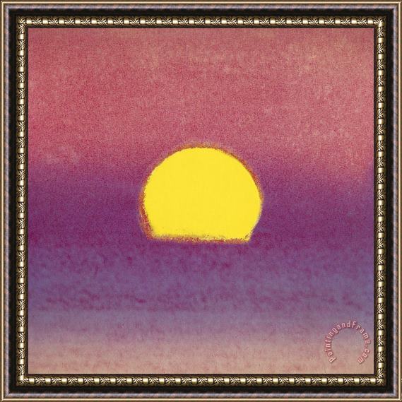 Andy Warhol Sunset C 1972 Pink Purple Yellow Framed Painting