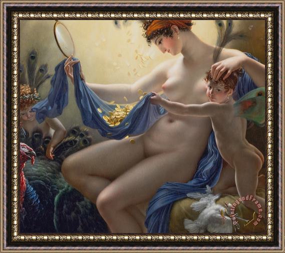 Anne Louis Girodet de Roucy-Trioson Portrait Of Mademoiselle Lange As Danae Framed Painting