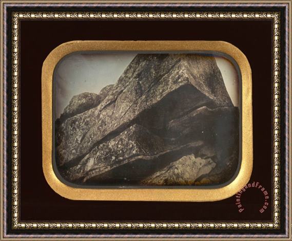 Anonymous French Artist Study of Rocks Framed Painting