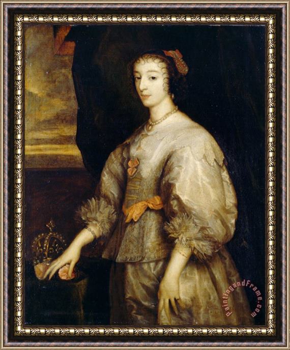 Anthonie Van Dyck Queen Henrietta Maria Framed Painting
