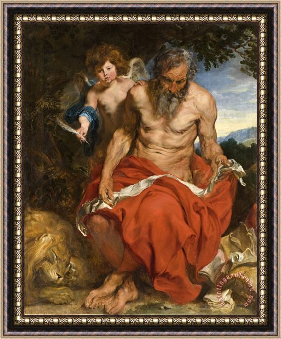 Anthonie Van Dyck Saint Jerome Framed Painting