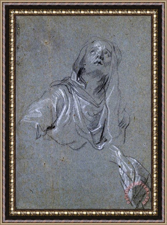 Anthonie Van Dyck Study of a Madonna Looking Upward Framed Print