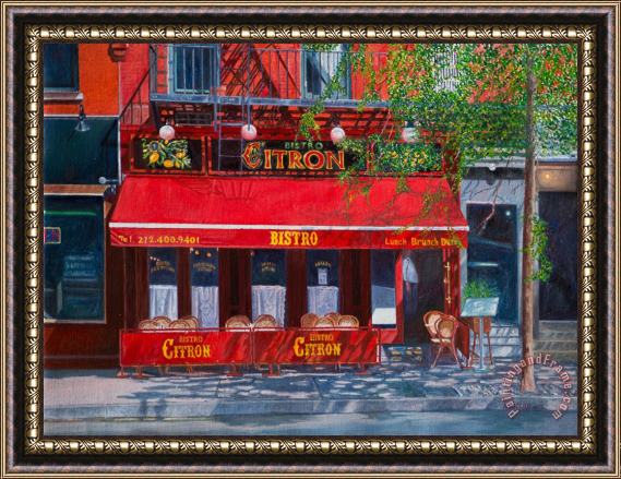 Anthony Butera Bistro Citron New York City Framed Painting