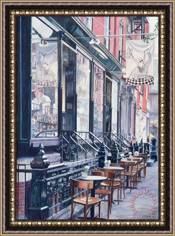 Anthony Butera Cafe Della Pace East 7th Street New York City Framed Painting