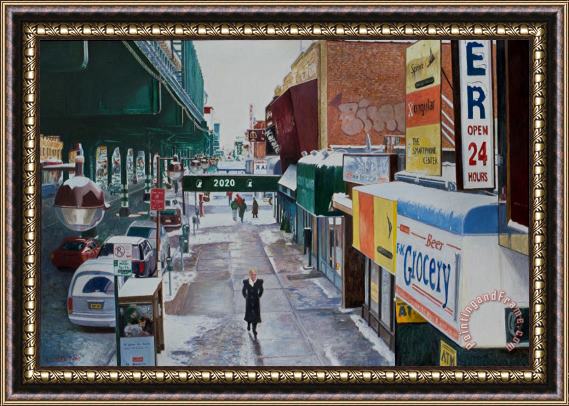 Anthony Butera Under The El 86th Street Brooklyn Framed Print