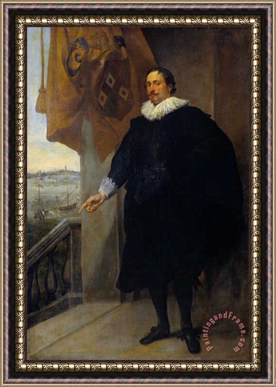 Anthony van Dyck Nicolaes Van Der Borght, Merchant of Antwerp Framed Painting