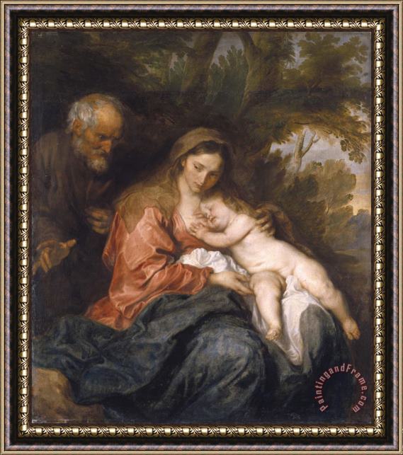 Anthony van Dyck Rest on The Flight Into Egypt Framed Painting