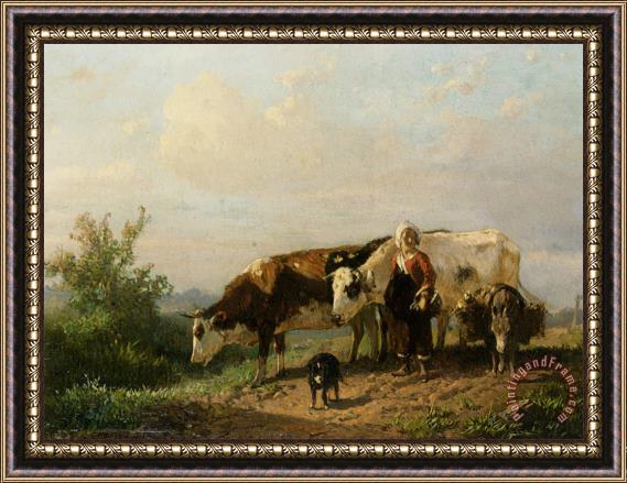 Anton Mauve The Cowherdess Framed Print