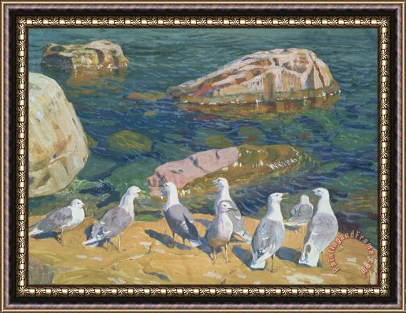 Arkadij Aleksandrovic Rylov Seagulls Framed Painting