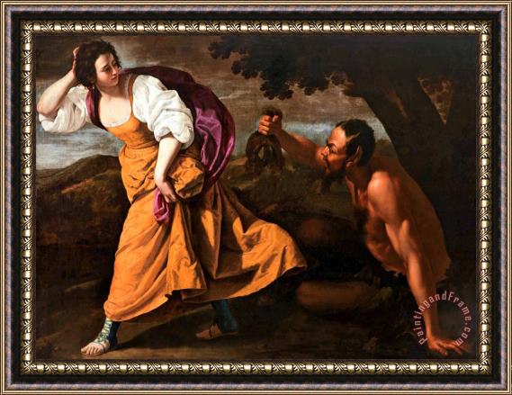 Artemisia Gentileschi Corisca And The Satyr, 1635 Framed Painting