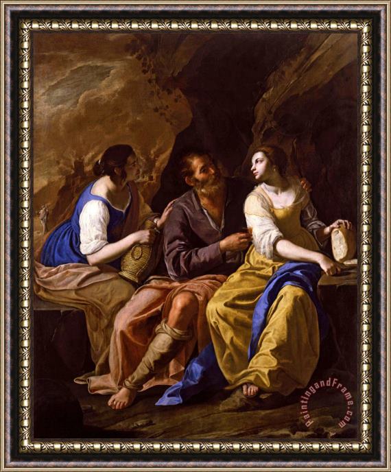 Artemisia Gentileschi Lot And His Daughters Framed Painting