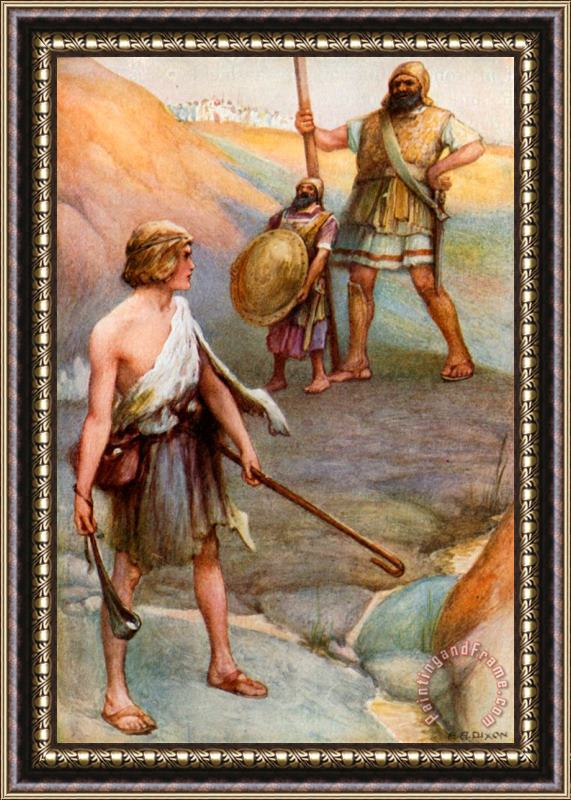 Arthur A Dixon David And Goliath Framed Painting
