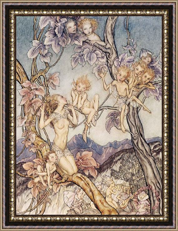 Arthur Rackham A Fairy Song From A Midsummer Nights Dream Framed Painting