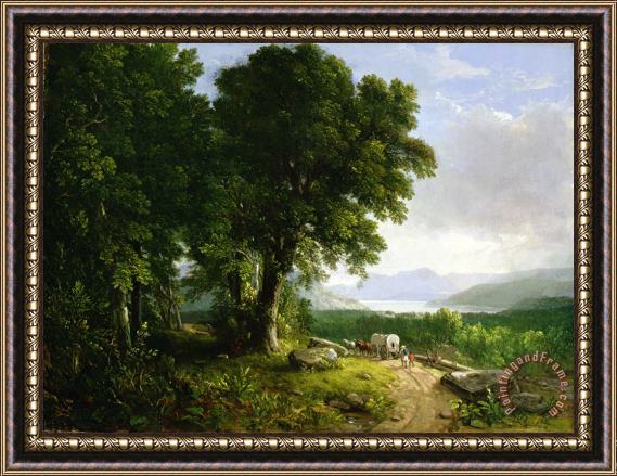 Asher Brown Durand Landscape with Covered Wagon Framed Print
