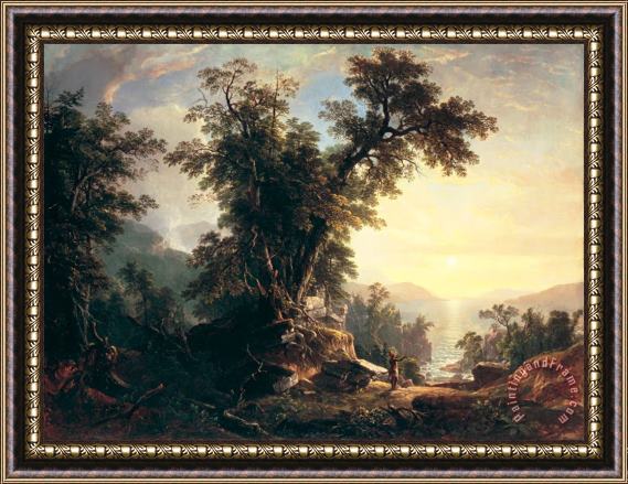 Asher Brown Durand The Indian's Vespers Framed Painting