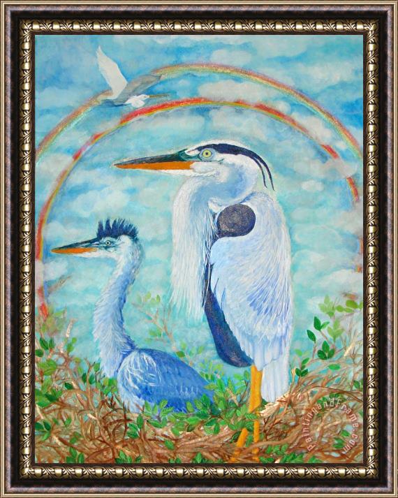 Ashleigh Dyan Moore Great Blue Herons Seek Freedom Framed Print