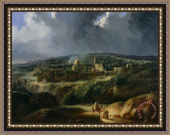 Auguste Forbin View of Jerusalem from the Valley of Jehoshaphat Framed Print