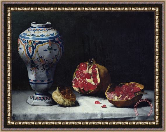 Auguste Theodule Ribot Still Life with a Pomegranate Framed Print
