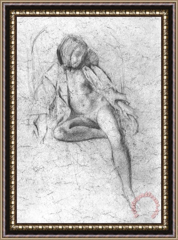 Balthasar Klossowski De Rola Balthus Study for The Painting Nude Resting 1972 Framed Painting