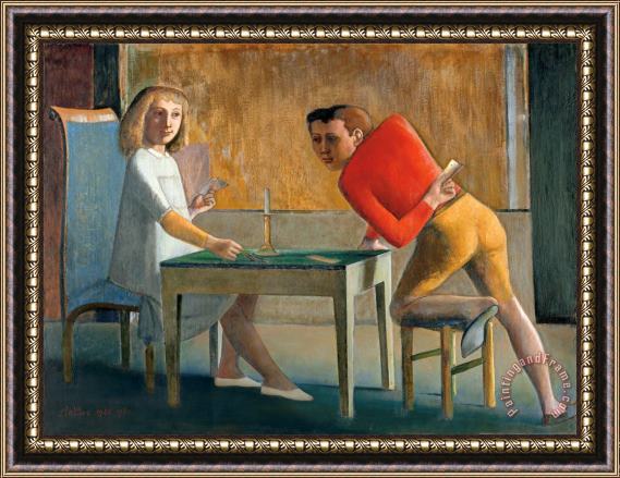 Balthasar Klossowski De Rola Balthus The Cardgame 1950 Framed Painting