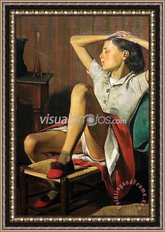 Balthasar Klossowski De Rola Balthus Therese Dreaming 1938 Framed Painting