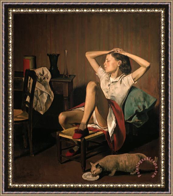 Balthasar Klossowski De Rola Balthus Therese Dreaming Framed Painting