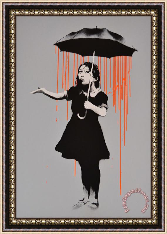 Banksy Nola, Dark Orange to Orange Rain, 2008 Framed Print