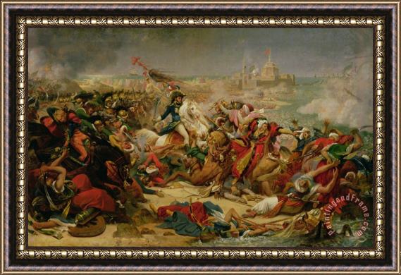 Baron Antoine Jean Gros Murat Defeating the Turkish Army at Aboukir on 25 July 1799 Framed Print