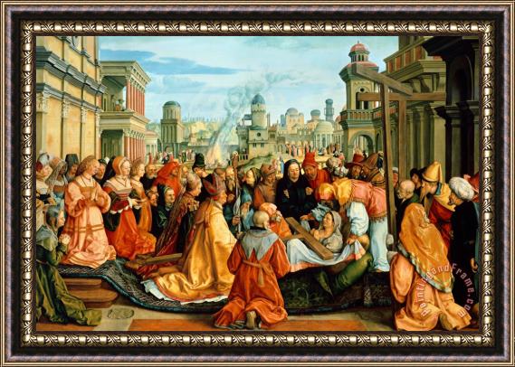 Barthel Beham The Legend Of The Holy Cross Framed Painting