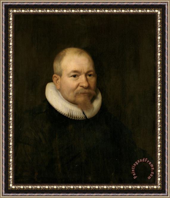 Bartholomeus Van Der Helst Portrait of Samuel Van Lansbergen, Remonstrant Minister in Rotterdam Framed Painting