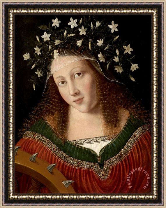 Bartolomeo Veneto St Catherine Crowned Framed Print
